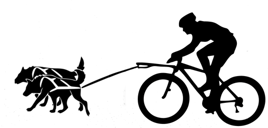 Aufkleber Mountenbike  2 Hunde Musher Zughundesport Zughunde