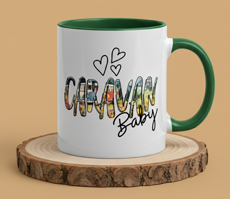 Keramiktasse Spruch Caravan Baby