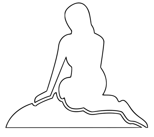 Aufkleber Kopenhagen Meerjungfrau Kontur