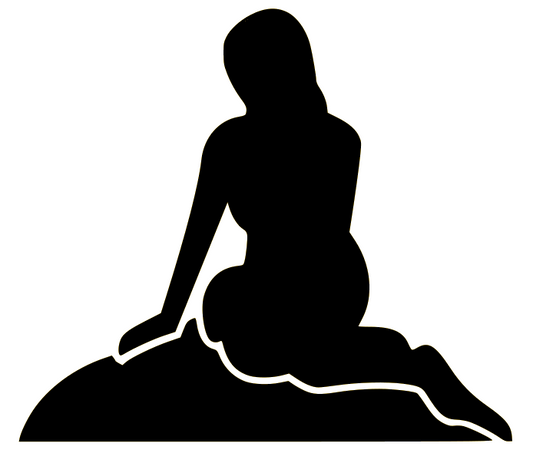 Aufkleber Kopenhagen Meerjungfrau Kontur