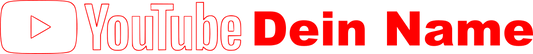 Aufkleber Youtube Logo Kontur  dein Name Auto Wohnmobil Dekor