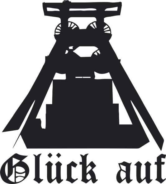 Aufkleber Glück Auf Förderturm Bergbau