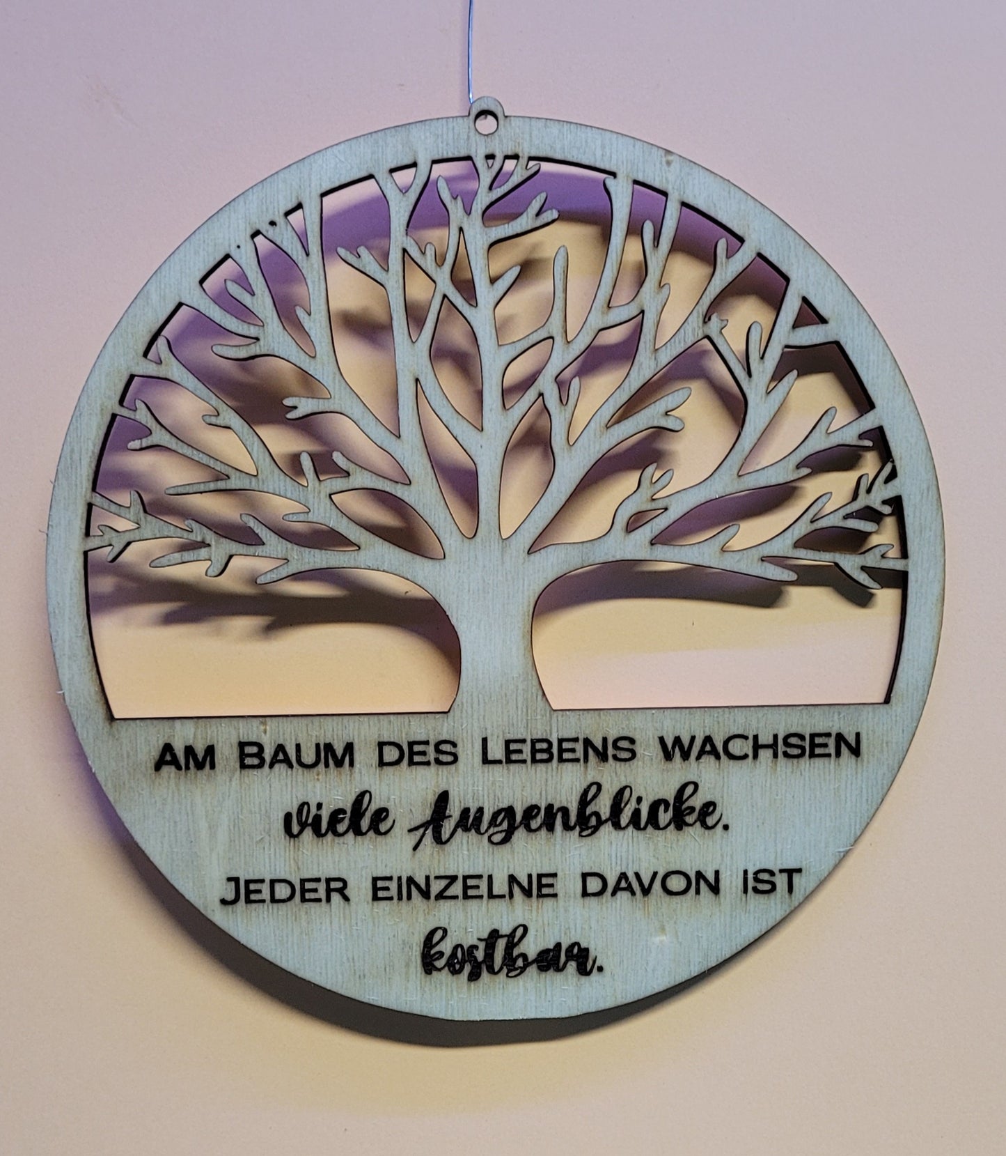 Holz-Dekohänger „Lebensbaum Augenblicke“