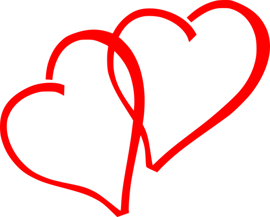 Aufkleber zwei Herzen Love Dekor