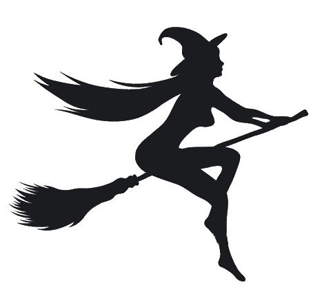 Aufkleber Hexe auf dem Besen