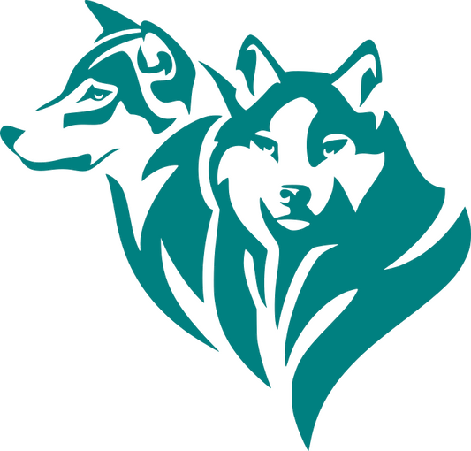 Aufkleber Husky Köpfe