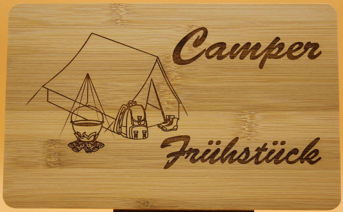 Frühstücksbrett Camping Zelt