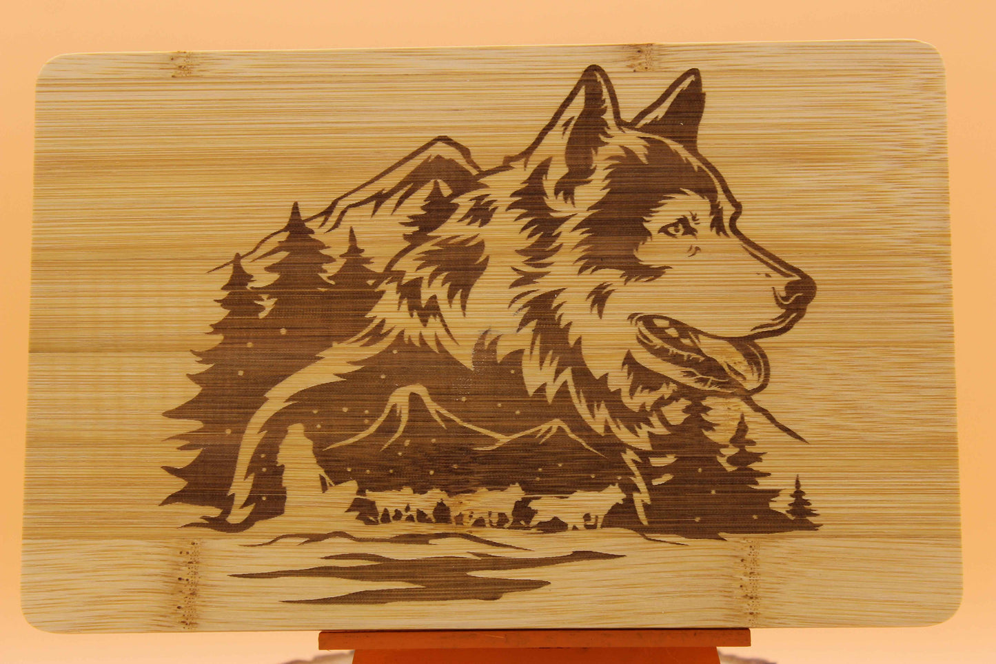 Frühstücks- & Schneidebrett mit Husky-Motiv – Berglandschaft & Schlittenhunde