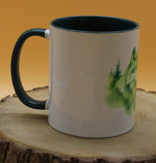 Keramiktasse Motiv Wolf