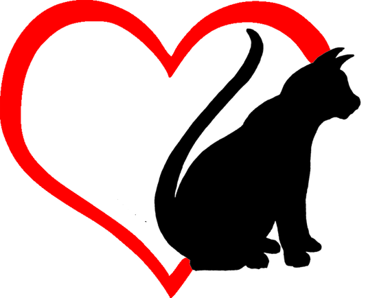 Aufkleber Love Katze mit Herz