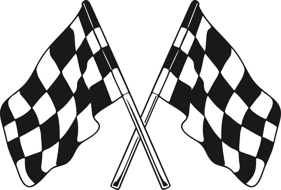 Aufkleber Rennflagge