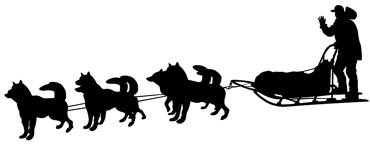 Aufkleber Schlittenhund Gespann