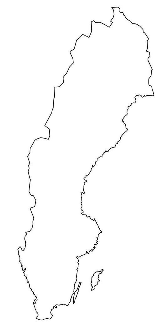 Aufkleber Kontur Umriss Schweden