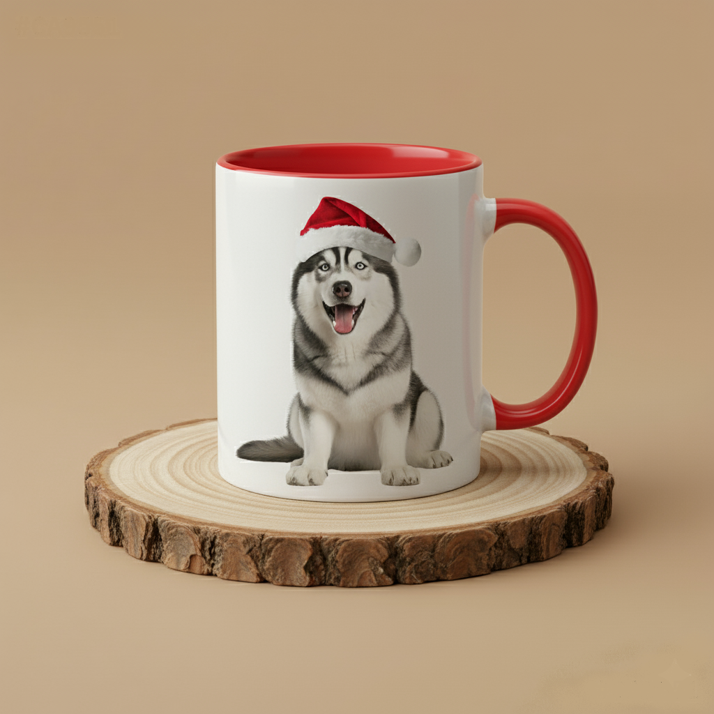 Keramiktasse Weihnachts Husky