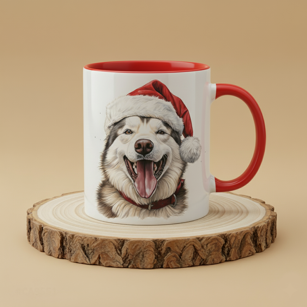 Keramiktasse Weihnachts Husky