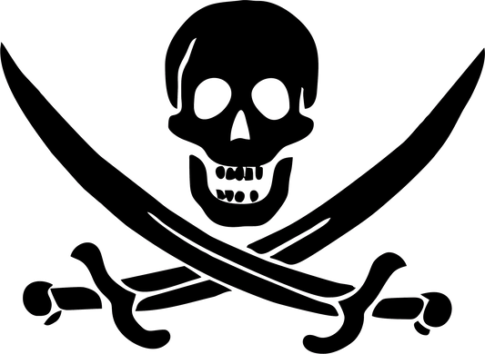 Aufkleber Totenkopf mit Schwerter