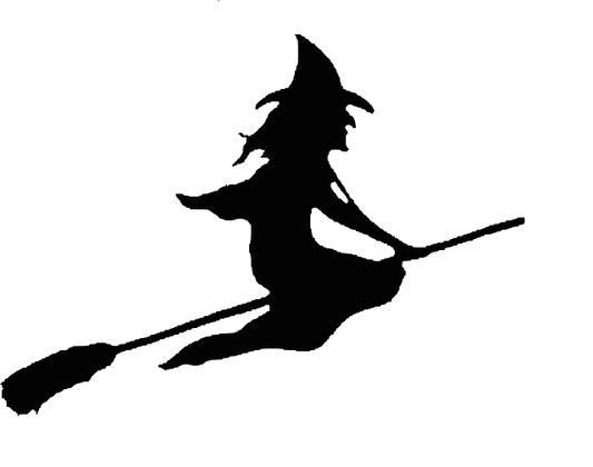 Aufkleber Hexe auf dem Besen