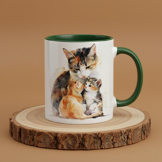 Keramiktasse Katzen Familie