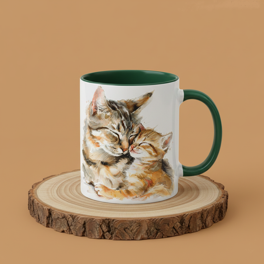 Keramiktasse Katzen Familie
