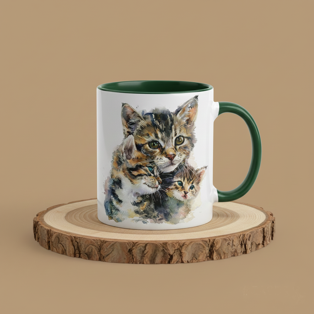 Keramiktasse Katzen Familie