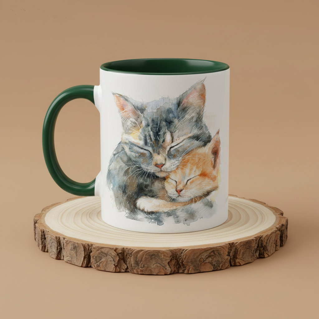 Keramiktasse Katzen Familie