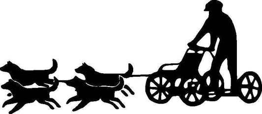 Aufkleber  6er Hunde Zughundegespann