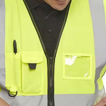 B Seen Hi-Vis Executive Weste Hohe Sichtbarkeit Gelb - Cut Print Service