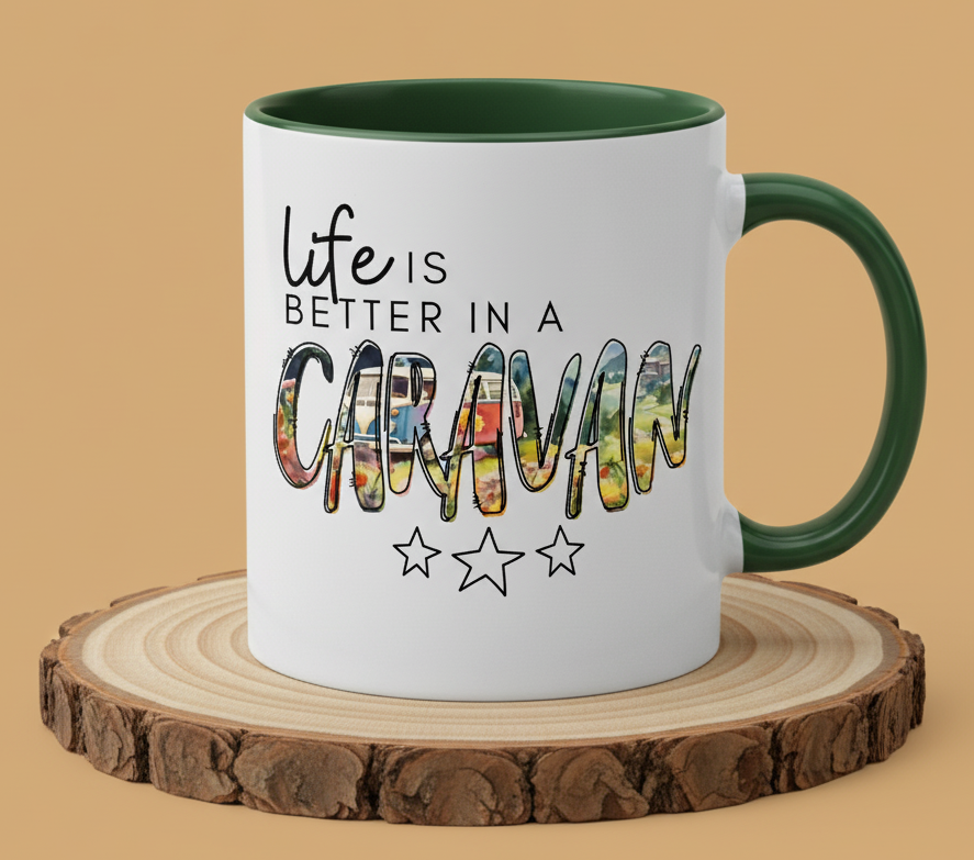Keramiktasse Spruch Caravan