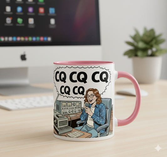 Keramiktasse Comic Funkamateur CQ CQ CQ
