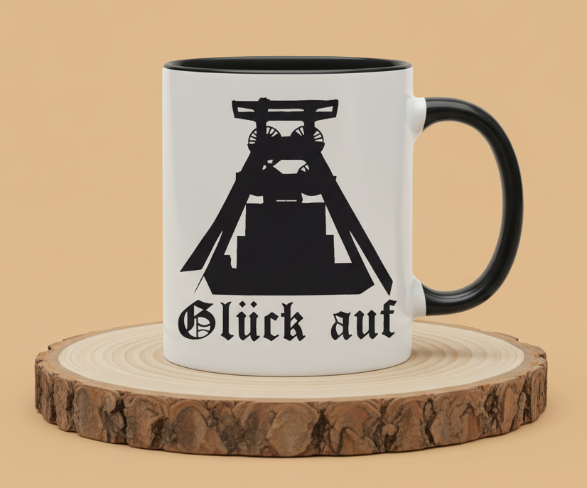 Keramiktasse Motiv Glück Auf Zeche Ruhrpott