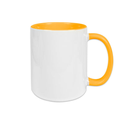 Keramiktasse TWO TONES HANDLE 11oz Sublistar Coating goldgelb
