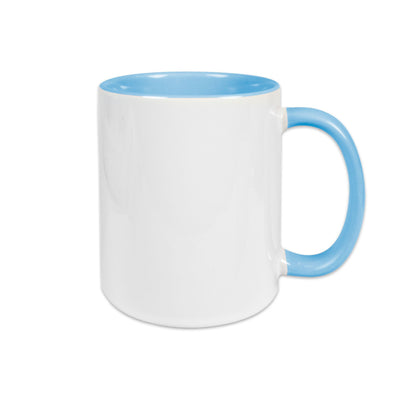 Keramiktasse TWO TONES HANDLE 11oz Sublistar Coating hellblau