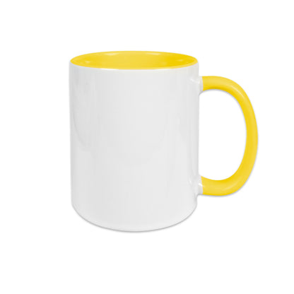 Keramiktasse TWO TONES HANDLE 11oz Sublistar Coating hellgelb
