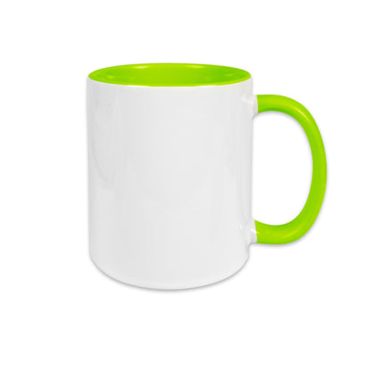 Keramiktasse TWO TONES HANDLE 11oz Sublistar Coating hellgrün 