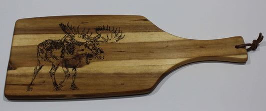 Schneidebrett aus Holz Motiv Elch