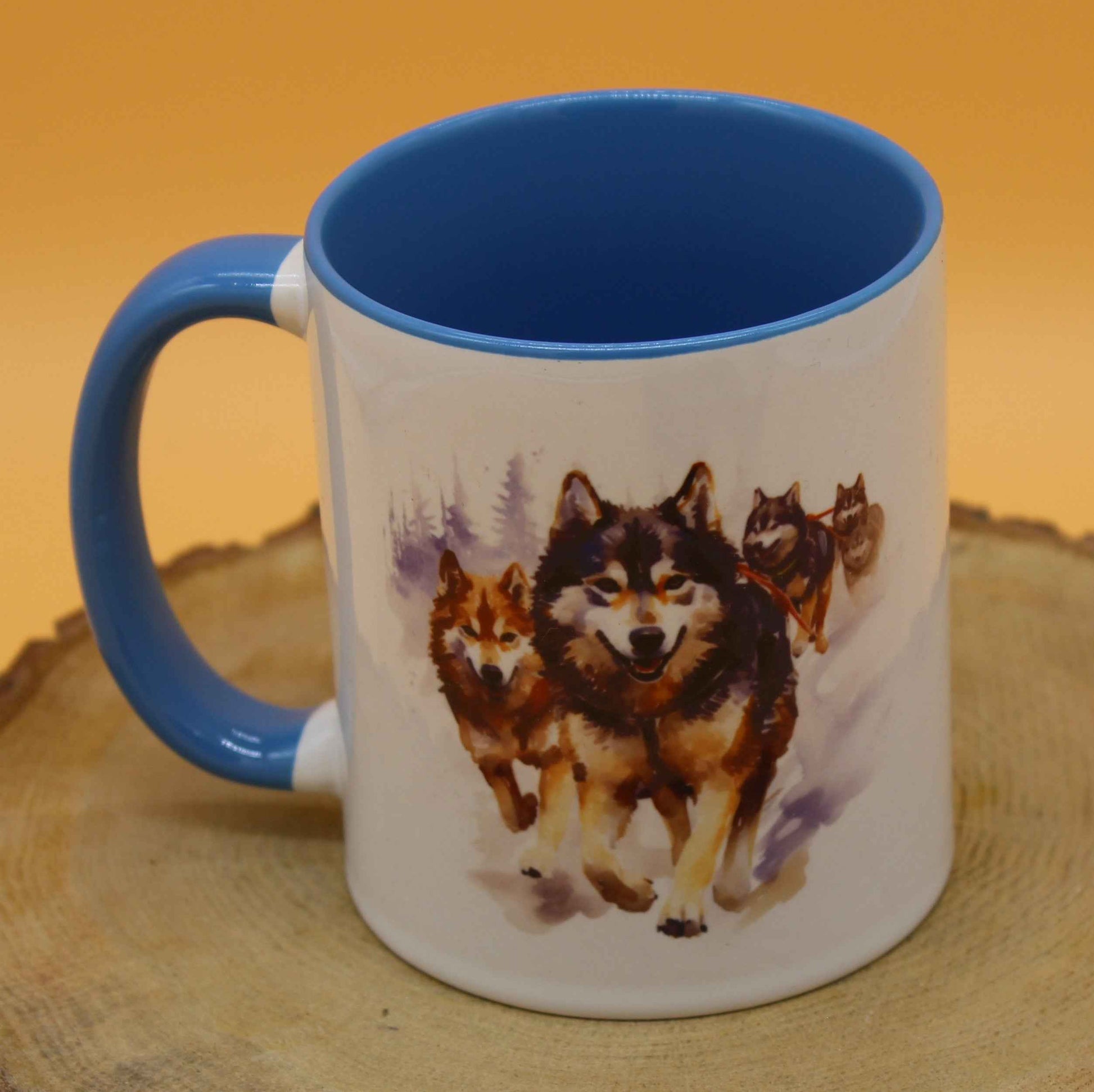 Keramiktasse Motiv Schlittenhunde
