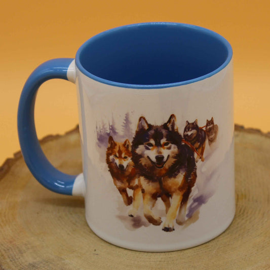 Keramiktasse Motiv Schlittenhunde