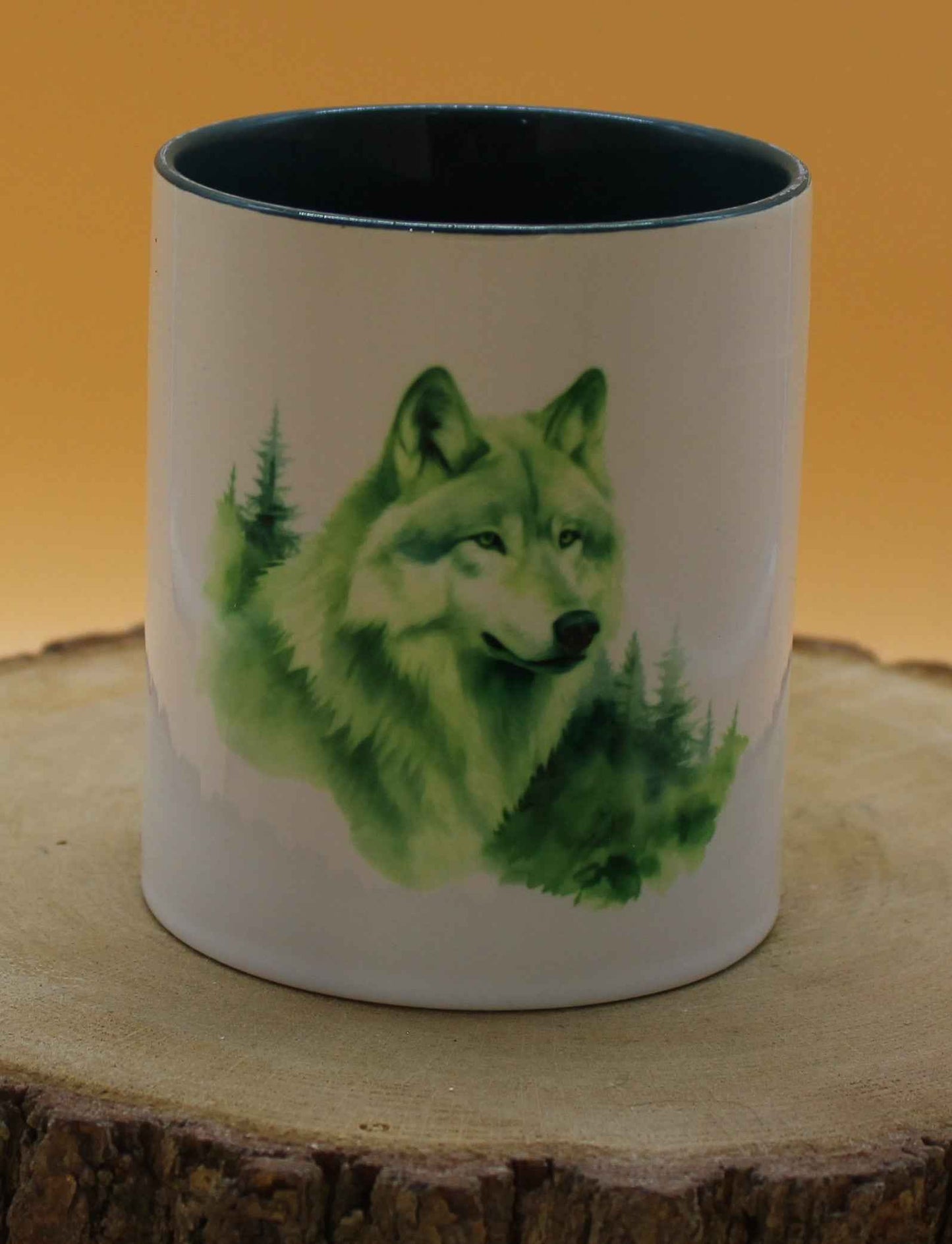 Keramiktasse Motiv Wolf