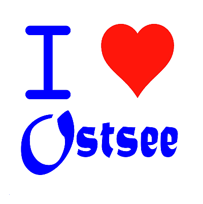Aufkleber Vinylfolie I Love Ostsee mit Herz Fan