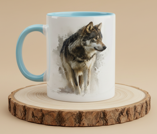 Keramiktasse Motiv Wolf