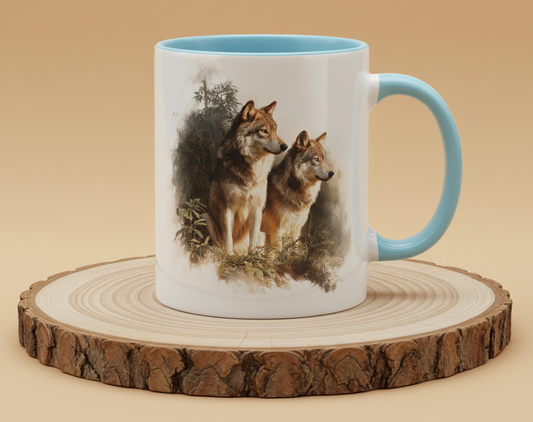 Keramiktasse Motiv Wolf