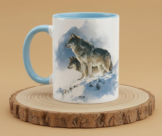 Keramiktasse Motiv Wolf