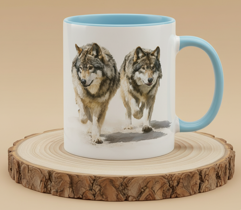 Keramiktasse Motiv Wolf