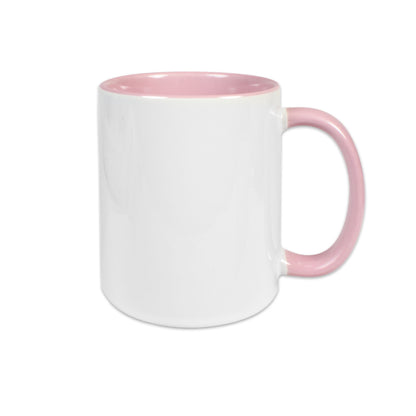 Keramiktasse TWO TONES HANDLE 11oz rosa