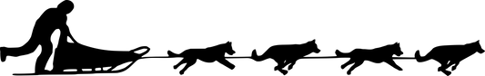 Aufkleber  Schlittenhund Gespann