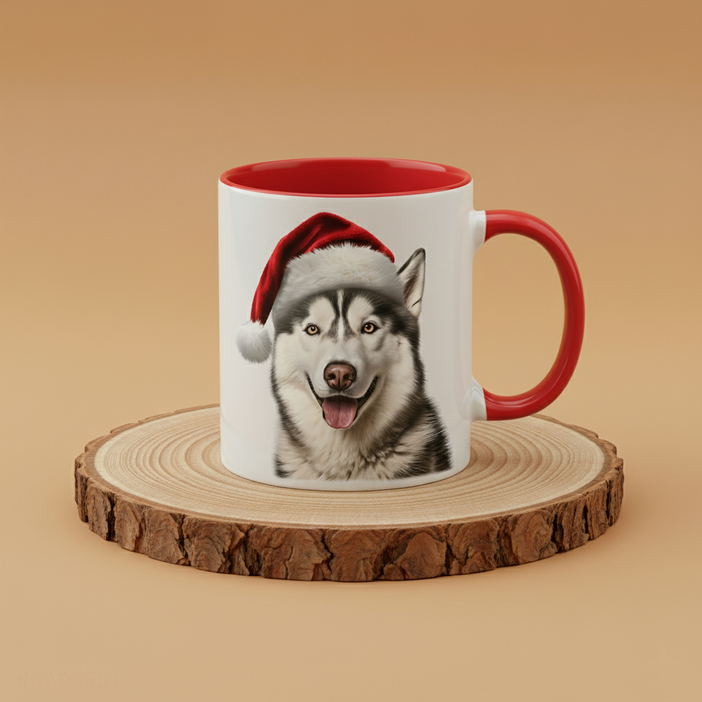 Keramiktasse Weihnachts Husky