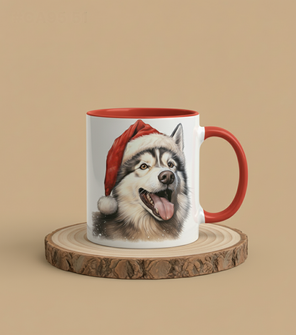 Keramiktasse Weihnachts Husky