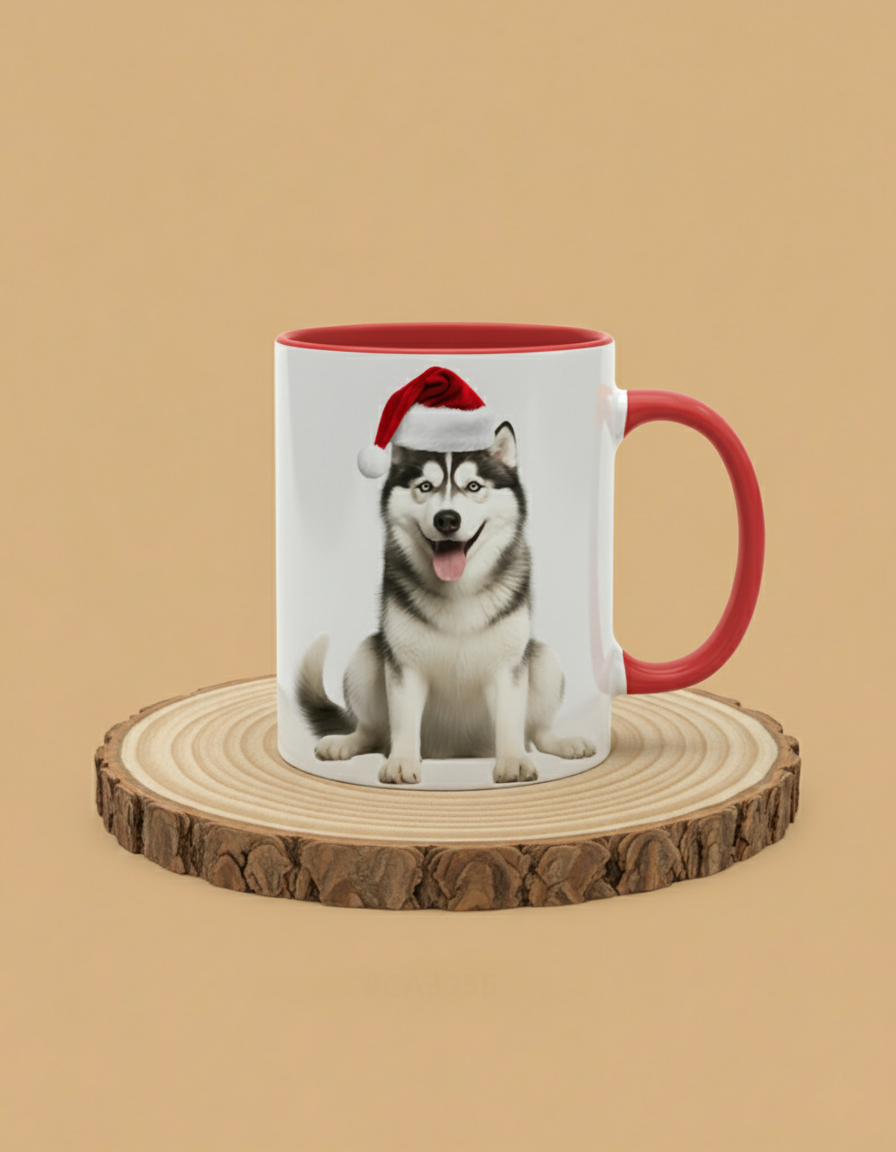 Keramiktasse Weihnachts Husky