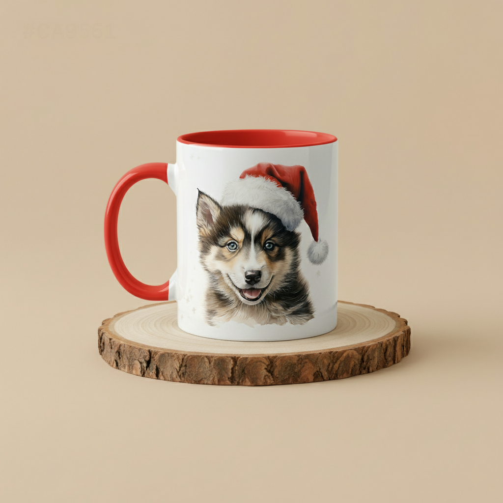Keramiktasse Weihnachts Husky