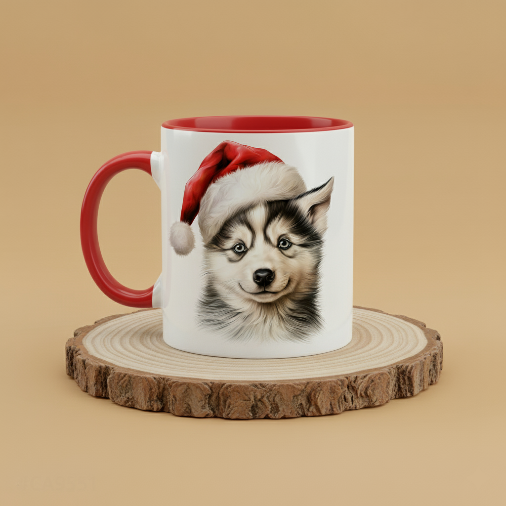Keramiktasse Weihnachts Husky